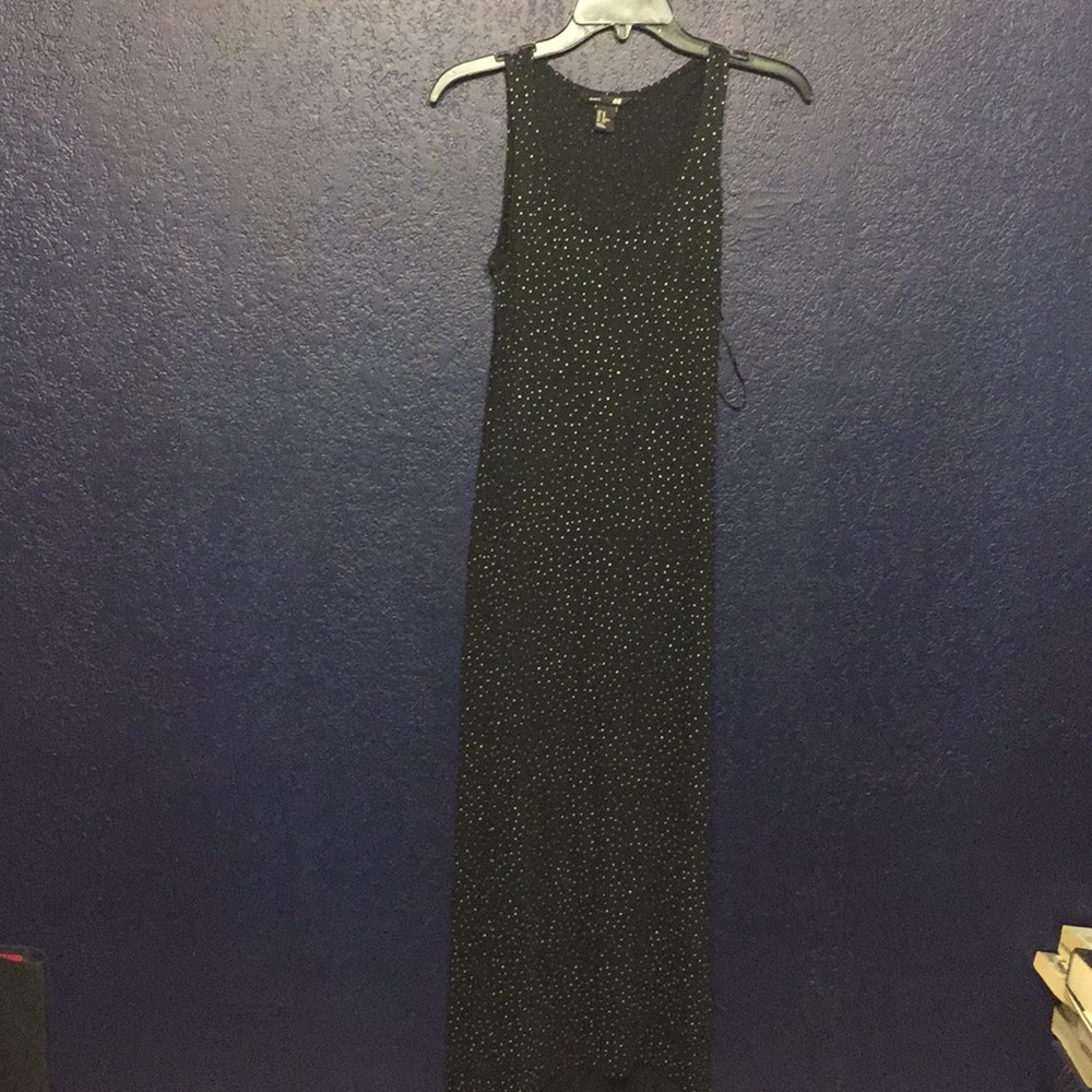 H&M Floor Length Maxi-XS Black/White Polka Dots